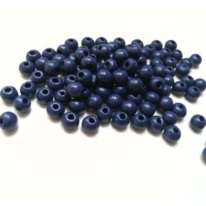Beads / Wood Beads - royal blue- 100pcs - 6mm / Beads for crafting