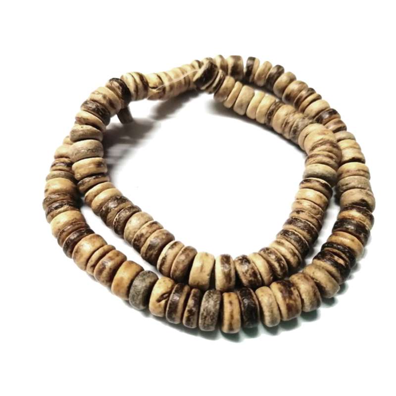 Beads / Coconut Wooden Beads - LIGHT BROWN -6mm- String +/-38cm / Beads for crafting
