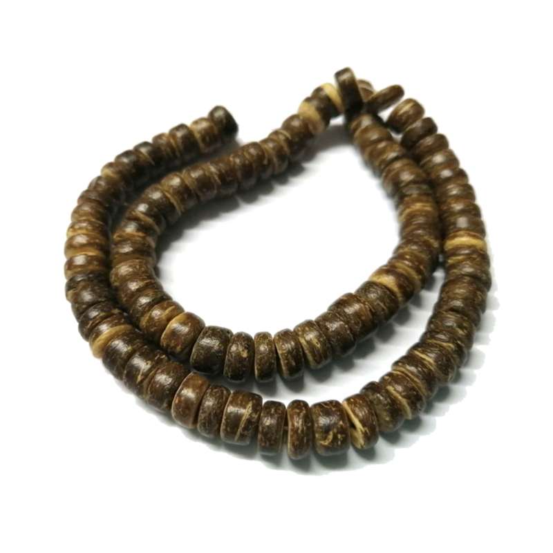 Beads / Coconut Wooden Beads - BROWN -10mm- String +/-38cm / Beads for crafting