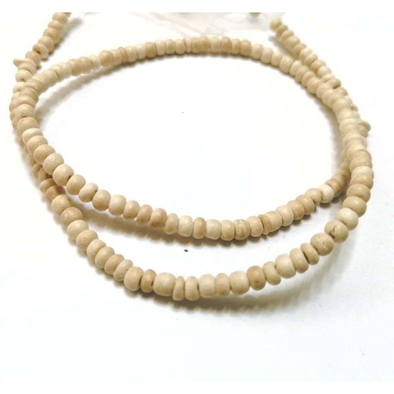 Beads / Coconut Wooden Beads - SAND -4mm- String +/-38cm / Beads for crafting