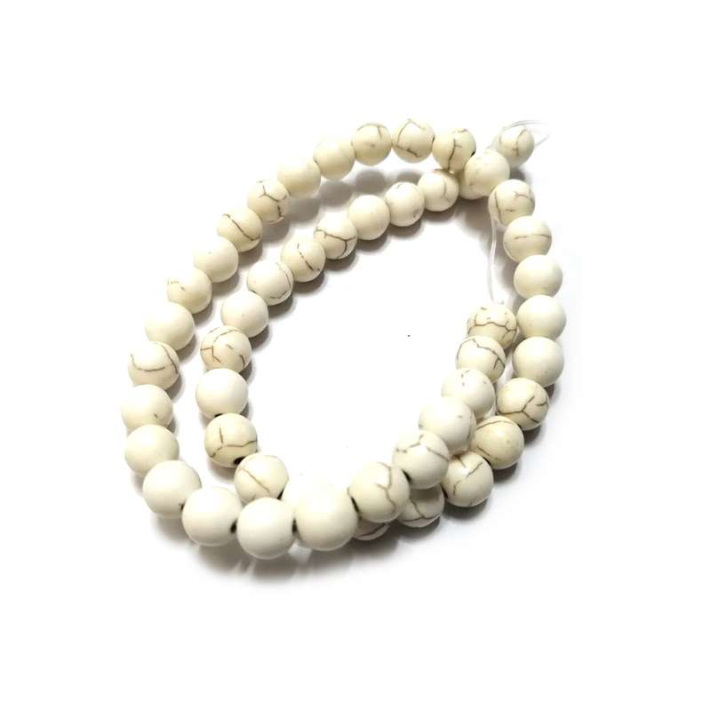Beads / Howlite  Stone Beads 8mm ball -sand -+/-50pcs - strand / Beads for crafting