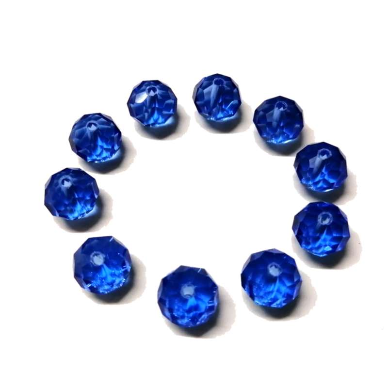 Beads / Crystal  Beads - 10mm rondel-BLUE - 10pcs / Beads for crafting