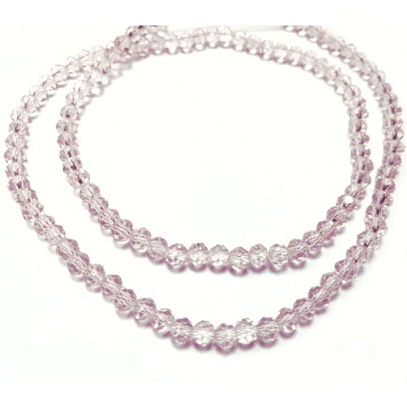 Beads / Crystal Beads -4mm- shiny very light rose'  +/- 130pcs String / Beads for crafting