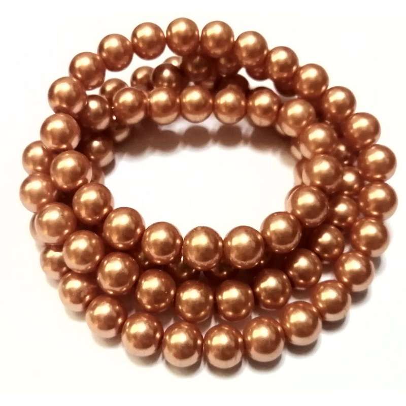 Beads / Glass Pearl Beads - 10 single pcs  -orange - 10mm / Beads for crafting