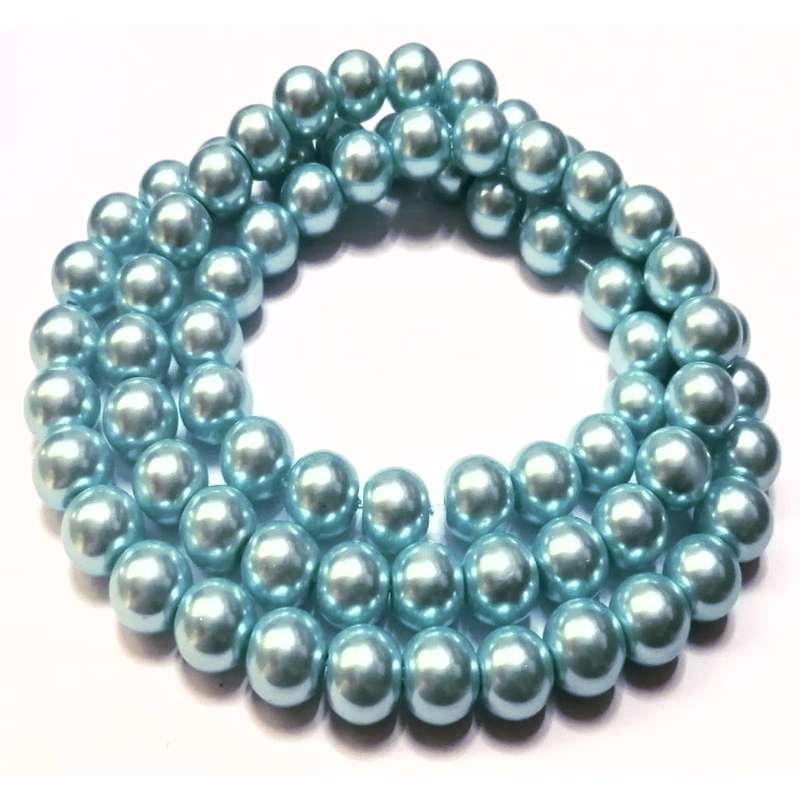 Beads / Glass Pearl Beads - 10pcs  - light blue - 12mm / Beads for crafting