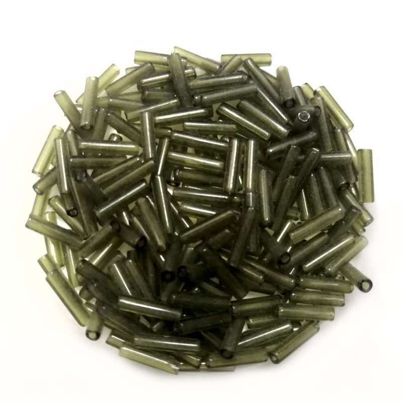 Beads / Glass  Seed Beads +/-1230pcs -10x2.5mm tubes -dark green-100g / Beads for crafting