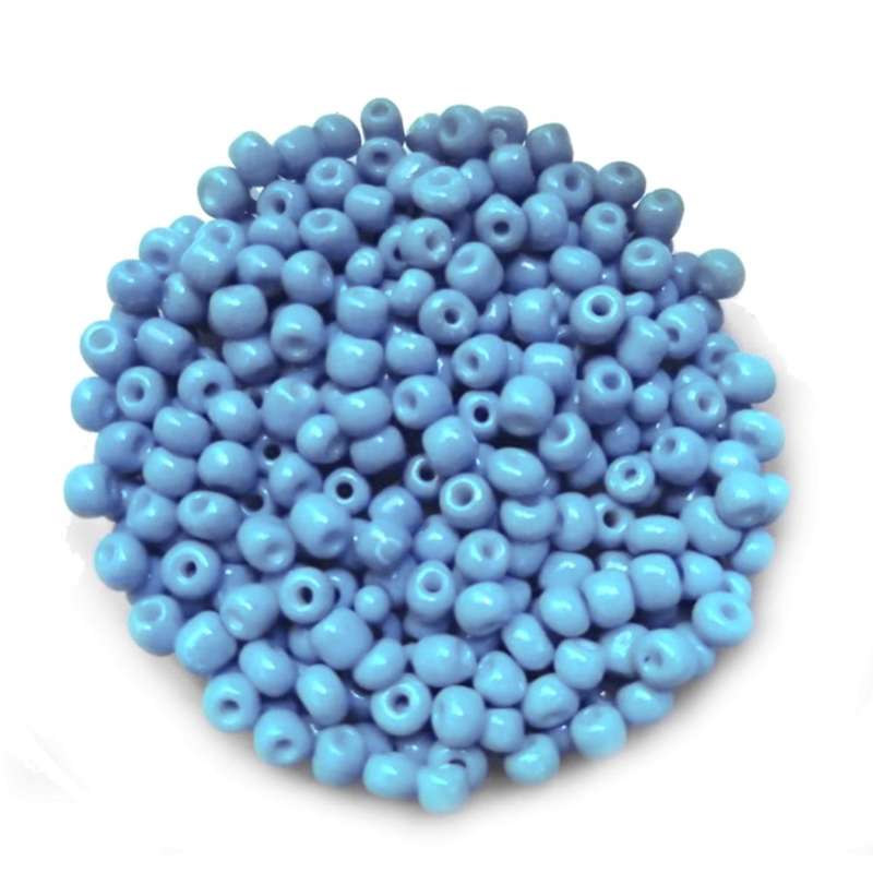 Beads / Glass  Seed Beads +/-200pcs  - 4mm Size 6- Baby blue / Beads for crafting