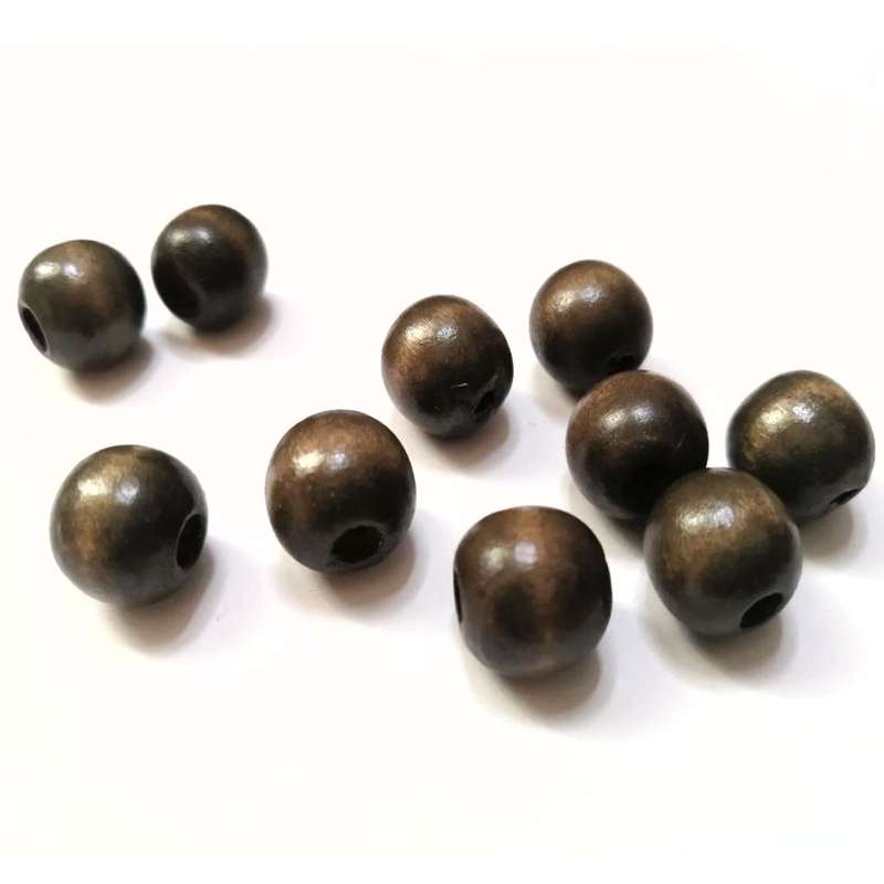 Beads / Wooden Beads - brown - 10pcs - 14mm / Beads for crafting