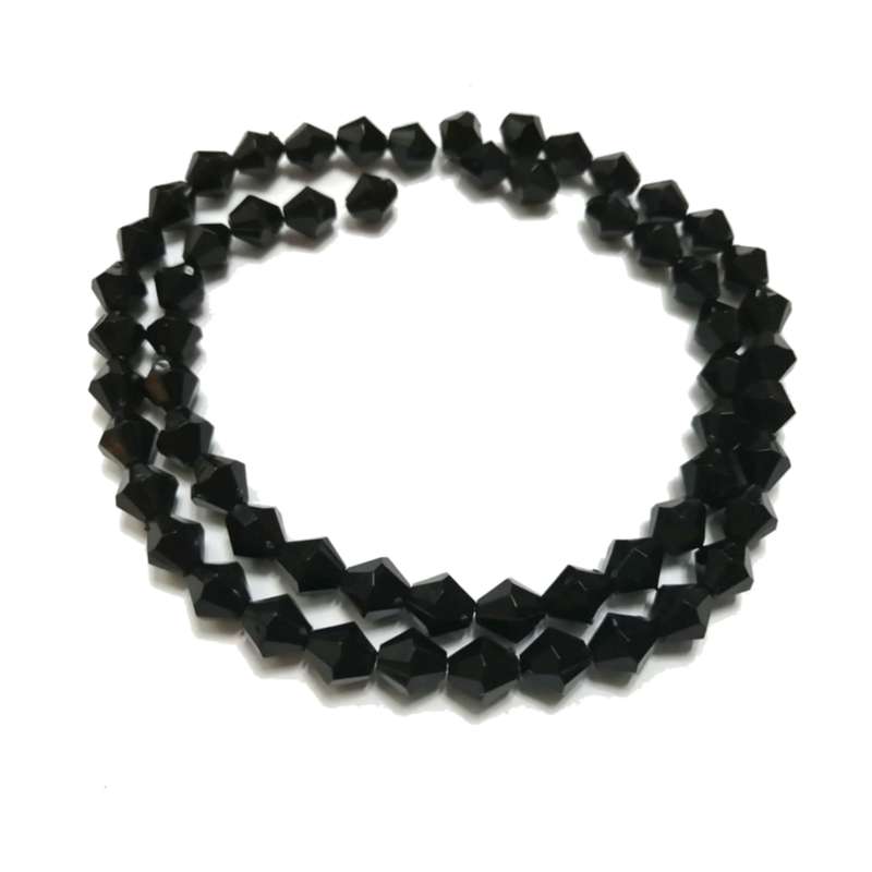 Beads /Acrylic Beads -8mm -60pcs-black facetted bicone- crystal optic/ Beads for crafting