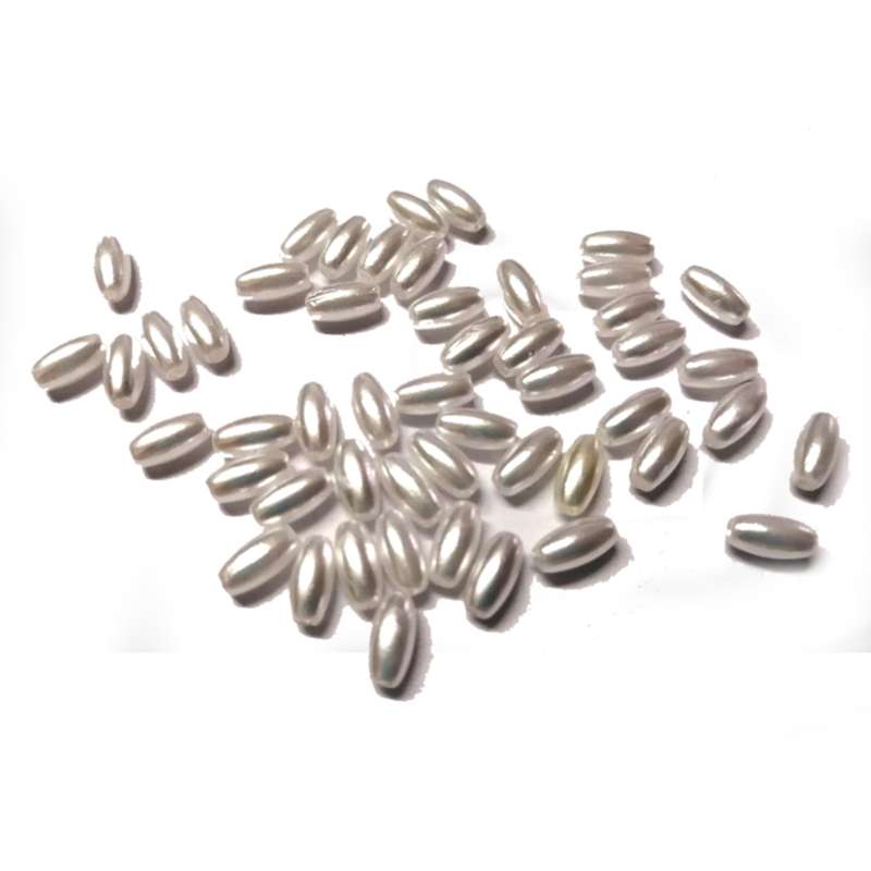 Beads / Acrylic Beads - 4x8mm -  250 pcs - pure white - Rice Pearl - Beads for crafting
