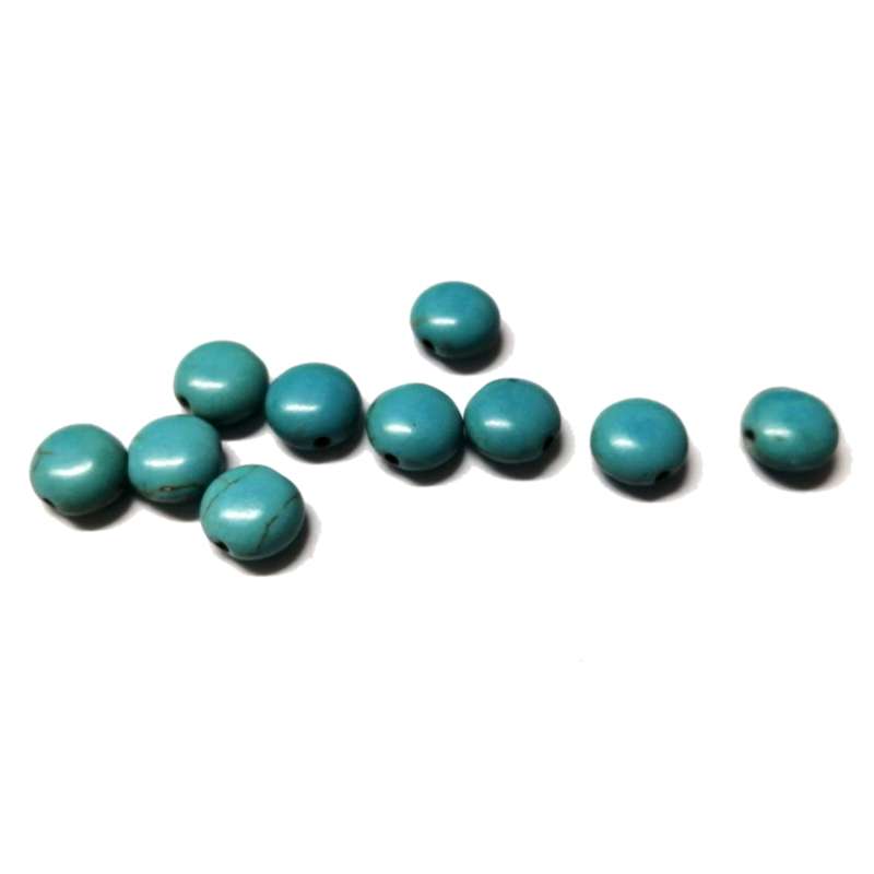 Beads / Howlite  Stone Beads - turquoise - 10pcs  - 8x4mm -lentils / Beads for crafting