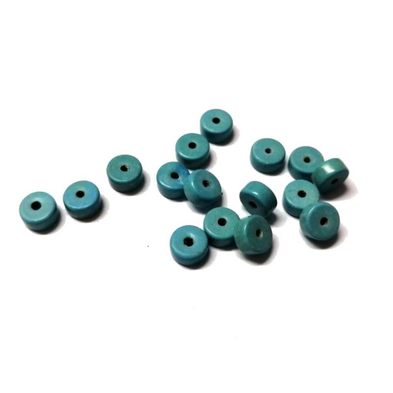 Beads / Howlite  Stone Beads - turquoise - 16pcs  - 6x3mm -discs / Beads for crafting