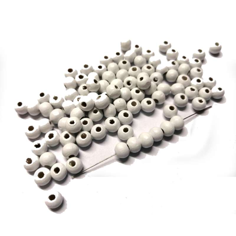 Beads - Wood Beads - white- 100pcs - 6mm - Beads for crafting