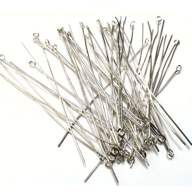 Findings / Eye Pin - 50pcs  - 70mm - Silver Color / Findings for crafting