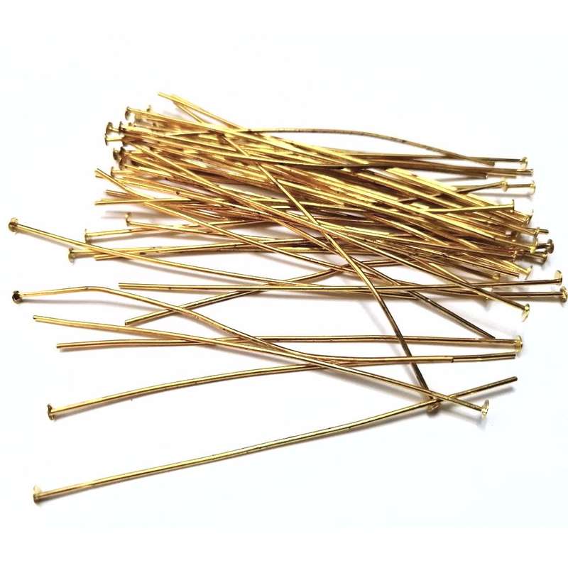 Findings / Head Pin - 50pcs  - 70mm - Gold Color / Findings for crafting