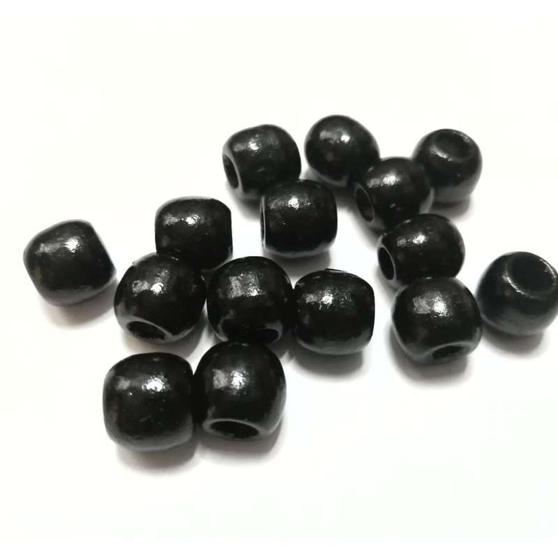 Beads / Wood Beads - black- 15pcs - 12mm / Beads for crafting