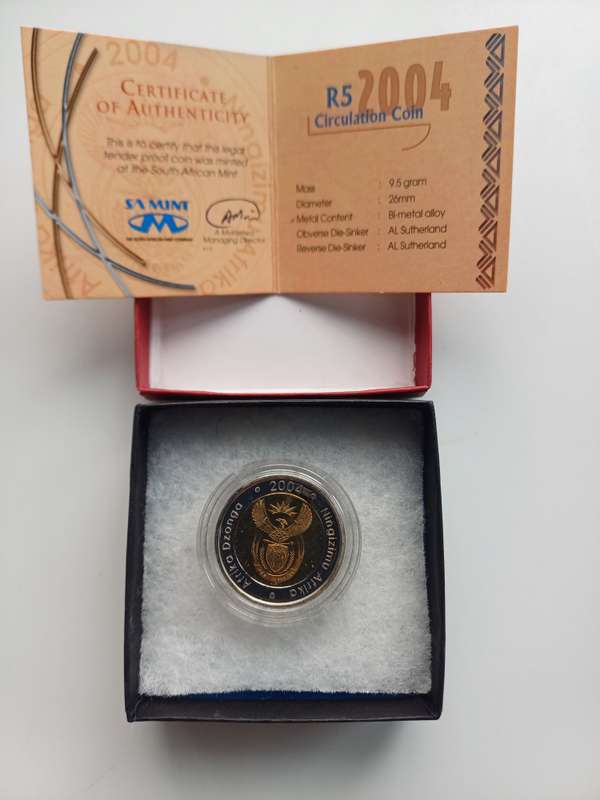 2004 Oom Paul mintmark R5 coin