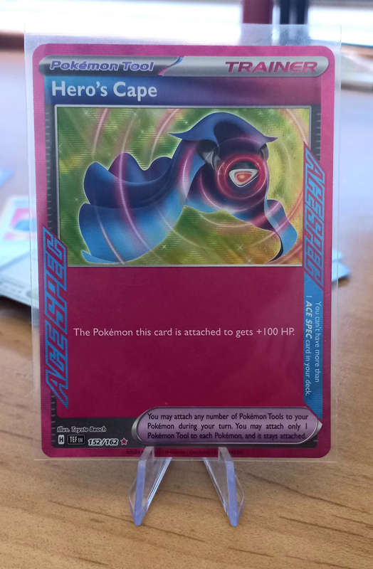 Hero's Cape 152/162 Ace Spec Rare from Temporal Forces Pokemon Card