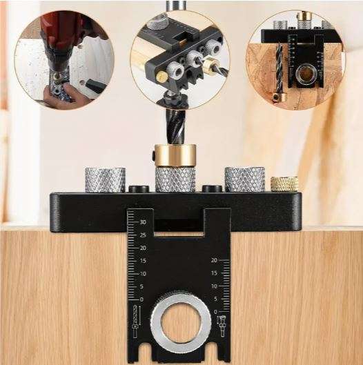 3-in-1 Woodworking Doweling Jig Kit with Cam Screw Joining feature