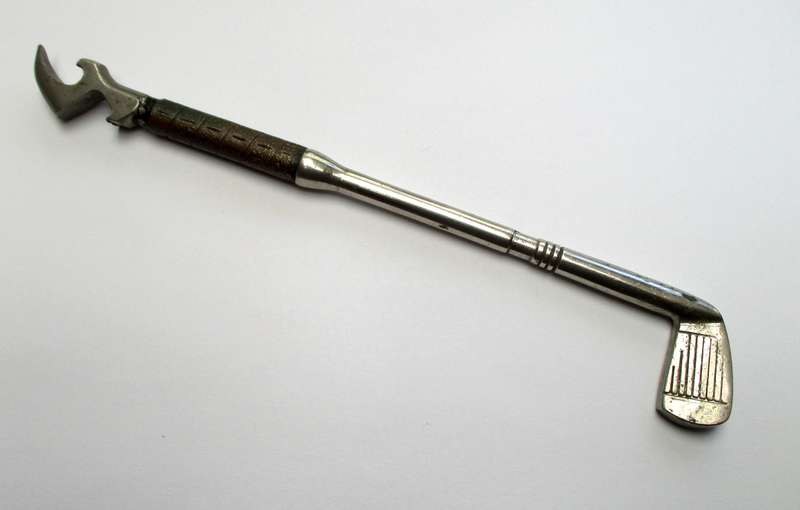 Vintage Bottle Opener - Golf Club - Steel & brass - marked - Foreign