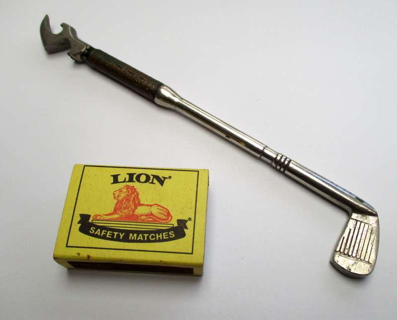 Vintage Bottle Opener - Golf Club - Steel & brass - marked - Foreign