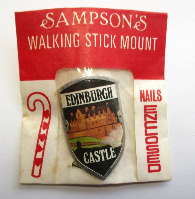 Vintage Walking Stick mount / badge - Sampson's Badges - Edinburgh Castle