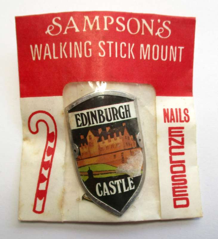 Vintage Walking Stick mount / badge - Sampson's Badges - Edinburgh Castle