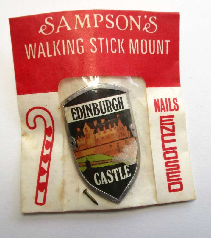 Vintage Walking Stick mount / badge - Sampson's Badges - Edinburgh Castle