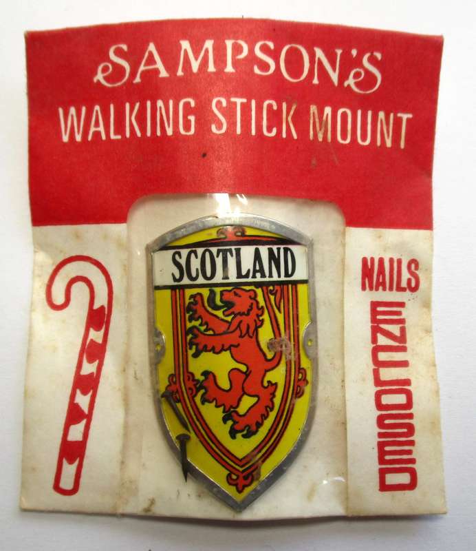 Vintage Walking Stick mount / badge - Sampson's Badges - Scotland