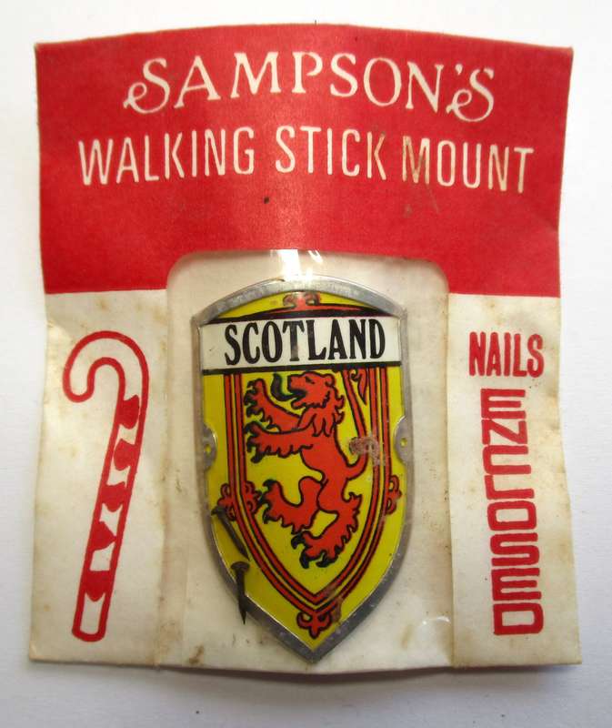 Vintage Walking Stick mount / badge - Sampson's Badges - Scotland