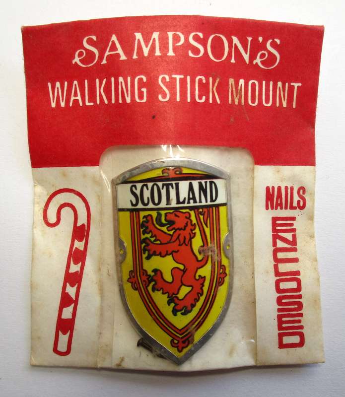 Vintage Walking Stick mount / badge - Sampson's Badges - Scotland