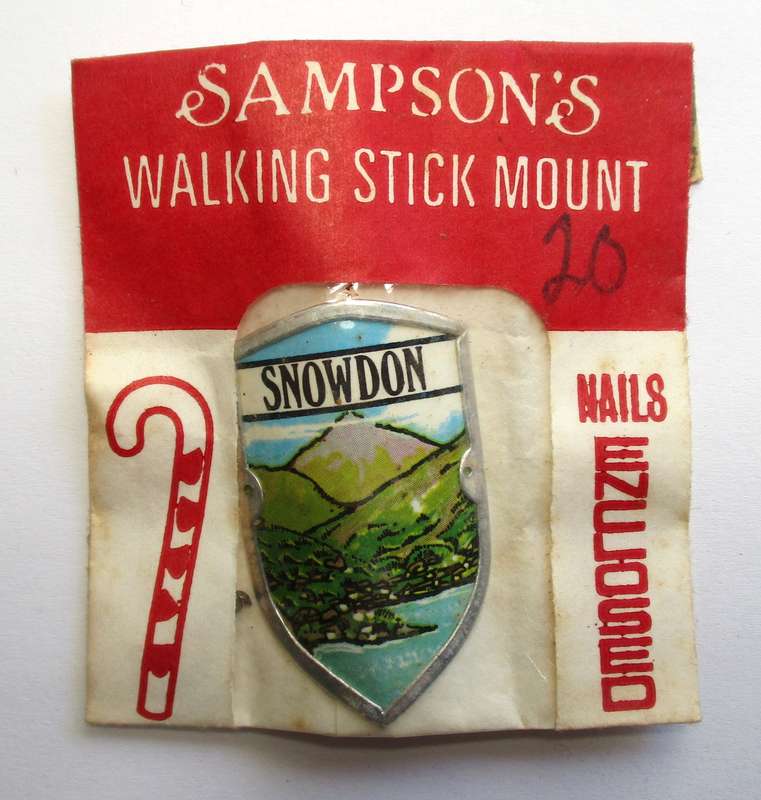 Vintage Walking Stick mount / badge - Sampson's Badges - Snowdon