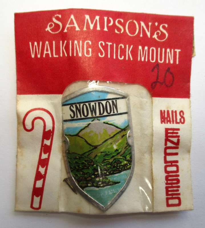 Vintage Walking Stick mount / badge - Sampson's Badges - Snowdon