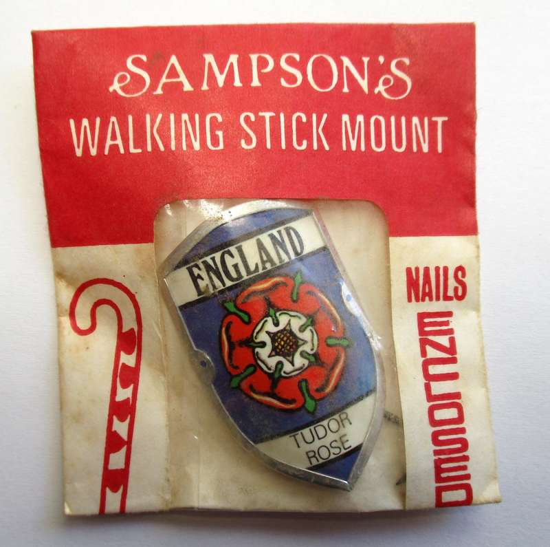 Vintage Walking Stick mount / badge - Sampson's Badges - England