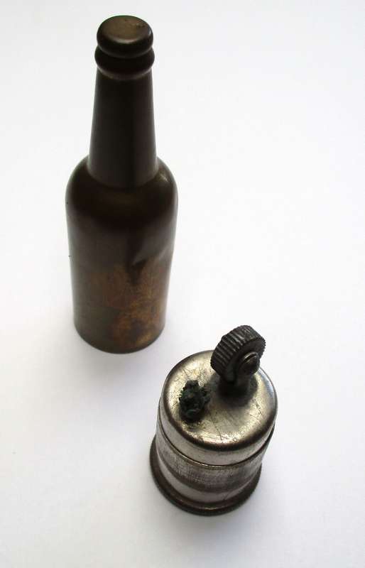 Vintage German brass bottle lighter - Flint and fluid
