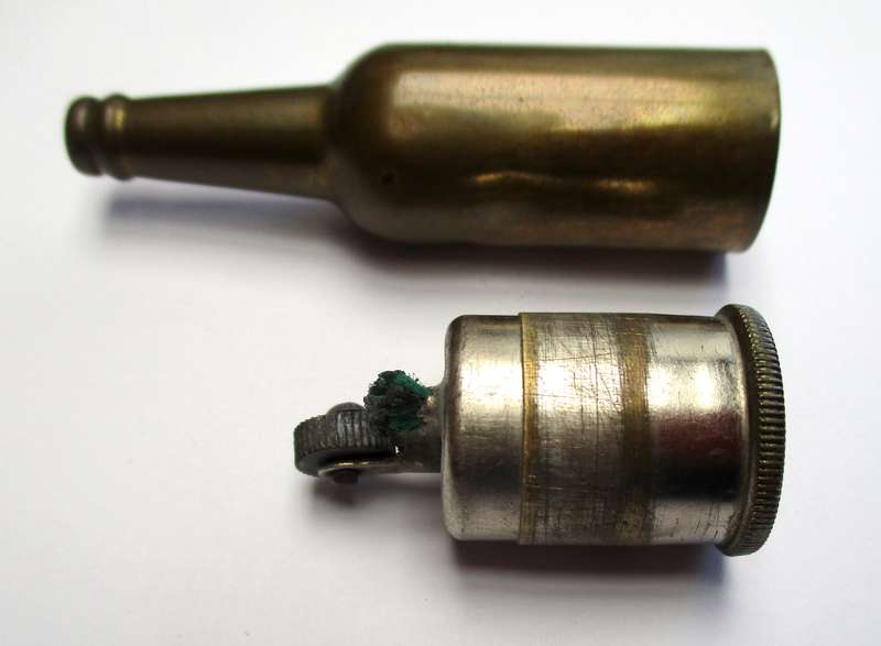 Vintage German brass bottle lighter - Flint and fluid