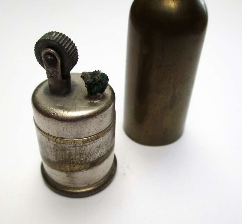 Vintage German brass bottle lighter - Flint and fluid