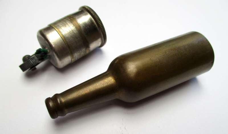 Vintage German brass bottle lighter - Flint and fluid