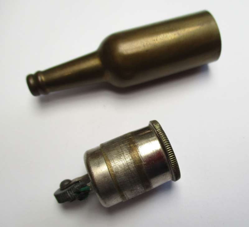 Vintage German brass bottle lighter - Flint and fluid