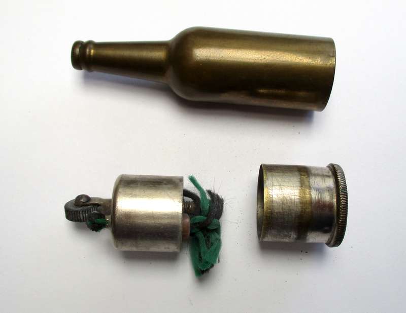 Vintage German brass bottle lighter - Flint and fluid