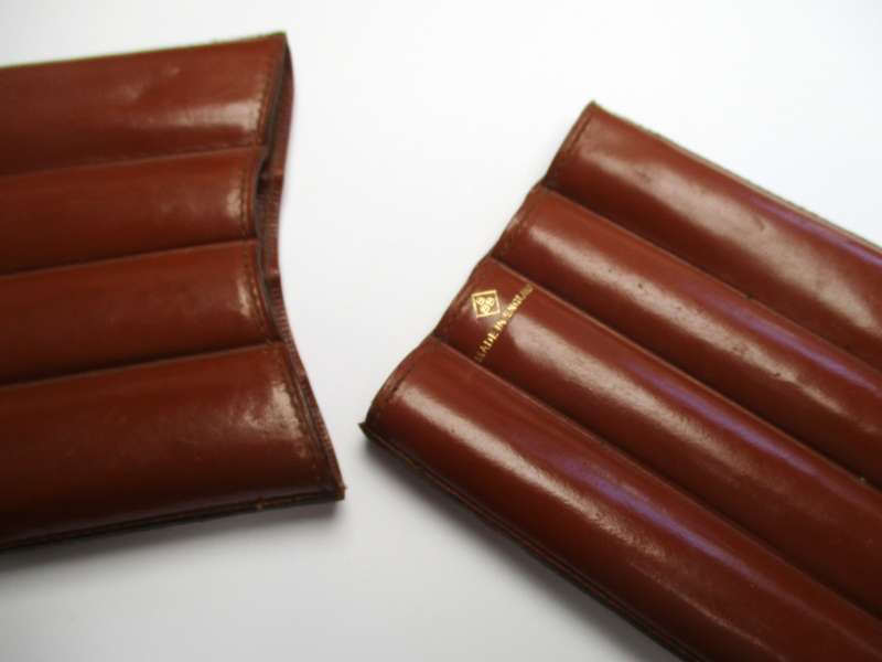 Vintage Leather Cigar Wallet / Case / Pouch - Four Finger "BBB"