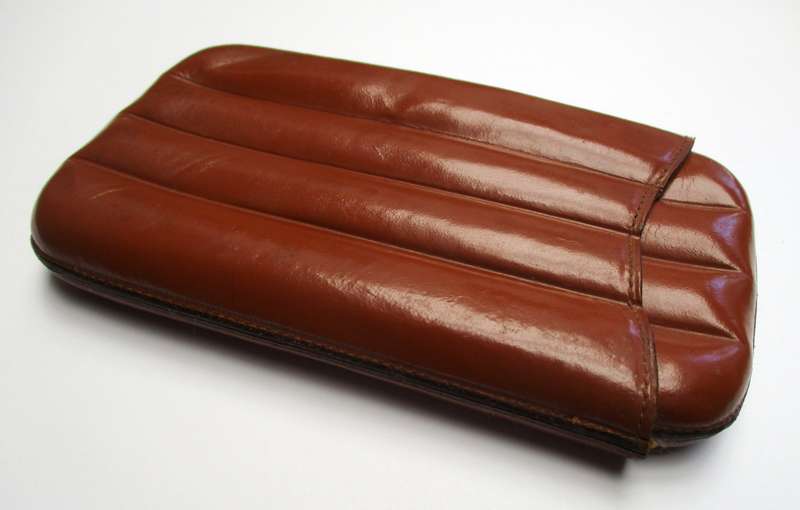 Vintage Leather Cigar Wallet / Case / Pouch - Four Finger "BBB"