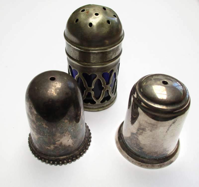 Antique / vintage lot - salt shakers - EPNS
