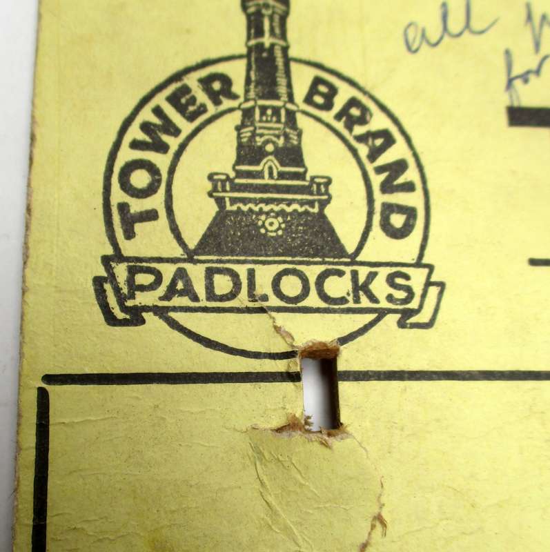 Vintage Tower Brand Padlocks with keys on original retail card. Hamburg, Germany