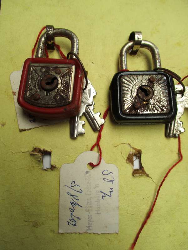 Vintage Tower Brand Padlocks with keys on original retail card. Hamburg, Germany