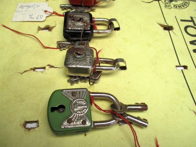 Vintage Tower Brand Padlocks with keys on original retail card. Hamburg, Germany