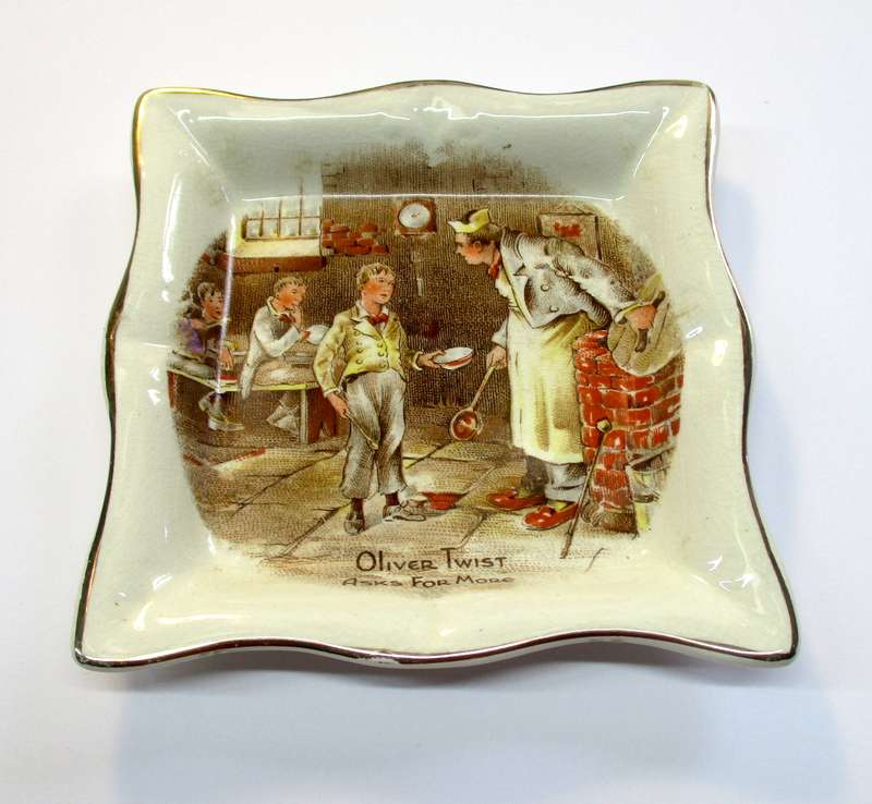 Vintage Oliver Twist Asks For More Porcelain Trinket Dish Sandland Ware England