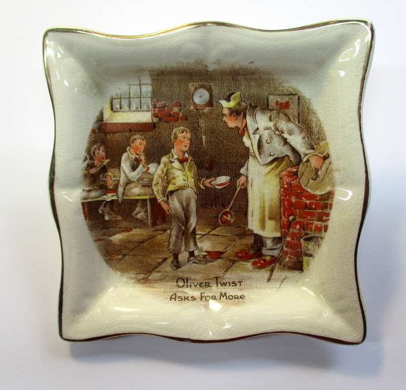 Vintage Oliver Twist Asks For More Porcelain Trinket Dish Sandland Ware England
