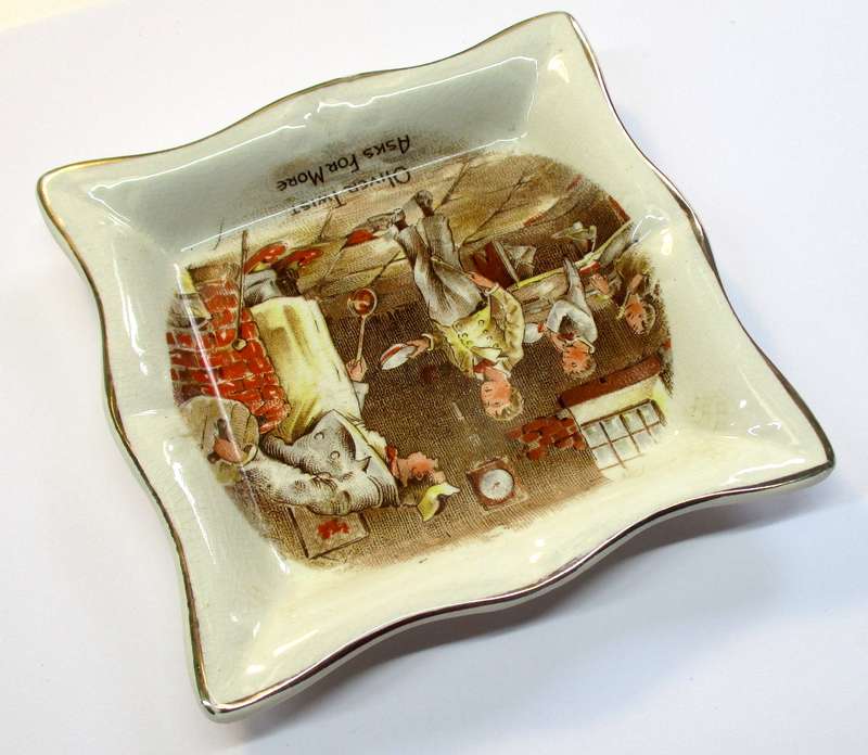 Vintage Oliver Twist Asks For More Porcelain Trinket Dish Sandland Ware England