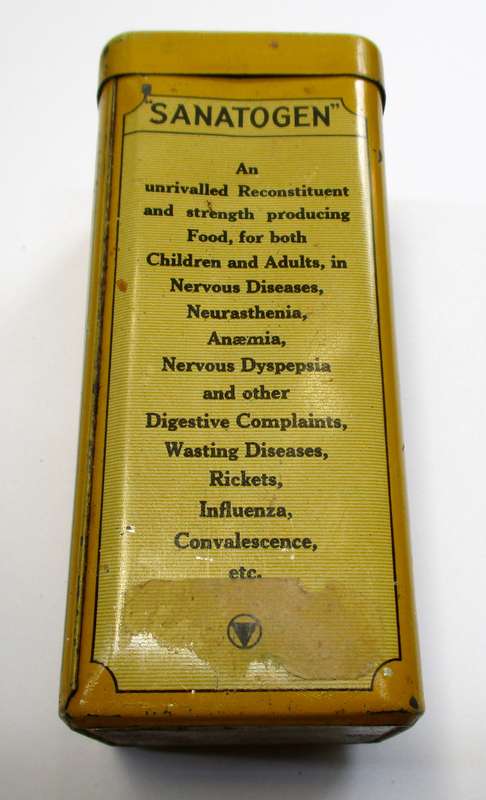Vintage Sanatogen Tin - Made in Greenford, England - Therpeutic Products Ltd.